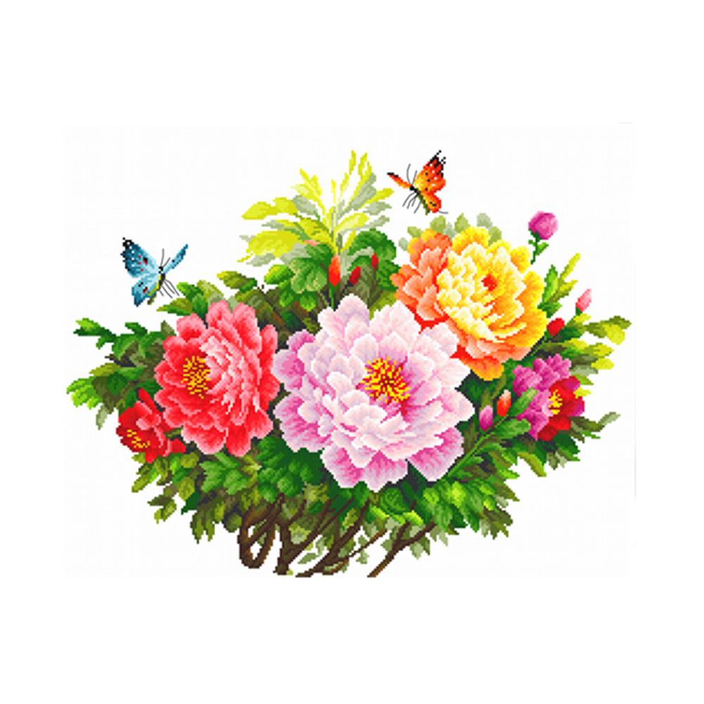 

Flowers - 11CT Stamped Cross Stitch - 66*52CM, 501 Original