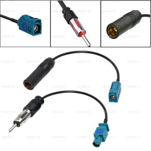 Dronehint 2pcs Car Stereo FM / AM Radio Antenna Adapter Cable Fakra Z To DIN Replace Parts (For: Acura) Parts
