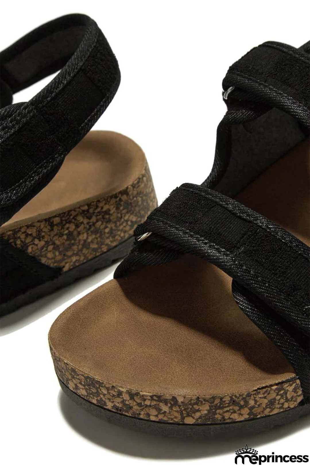 Solid Color Velcro Straps Flatform Sandals