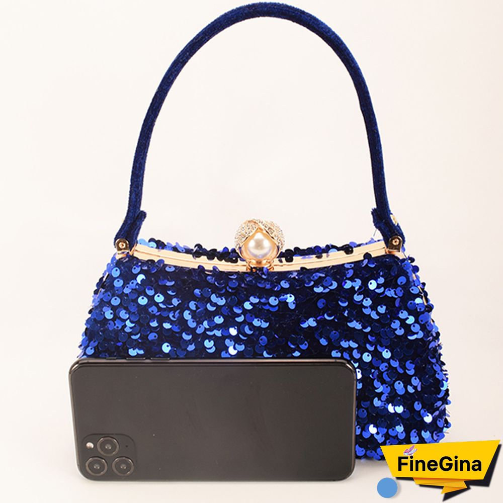 Black Formal Patchwork Sequins Bags