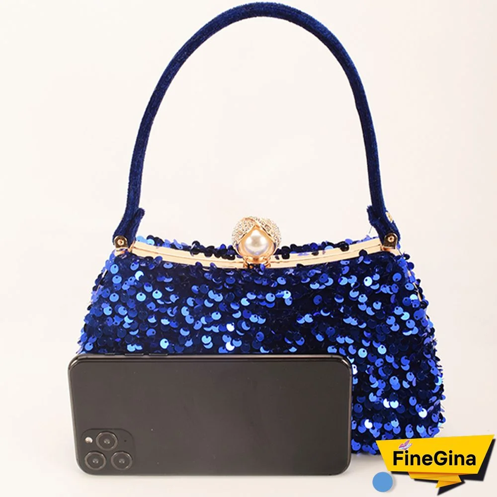 Black Formal Patchwork Sequins Bags
