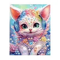 Headphones Pink Kitten - Pearls Painting