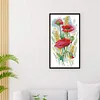 (Stamped/Counted) The Charm Of Poppy Flowers-14CT Cross Stitch 19*37cm/7.48*14.57in