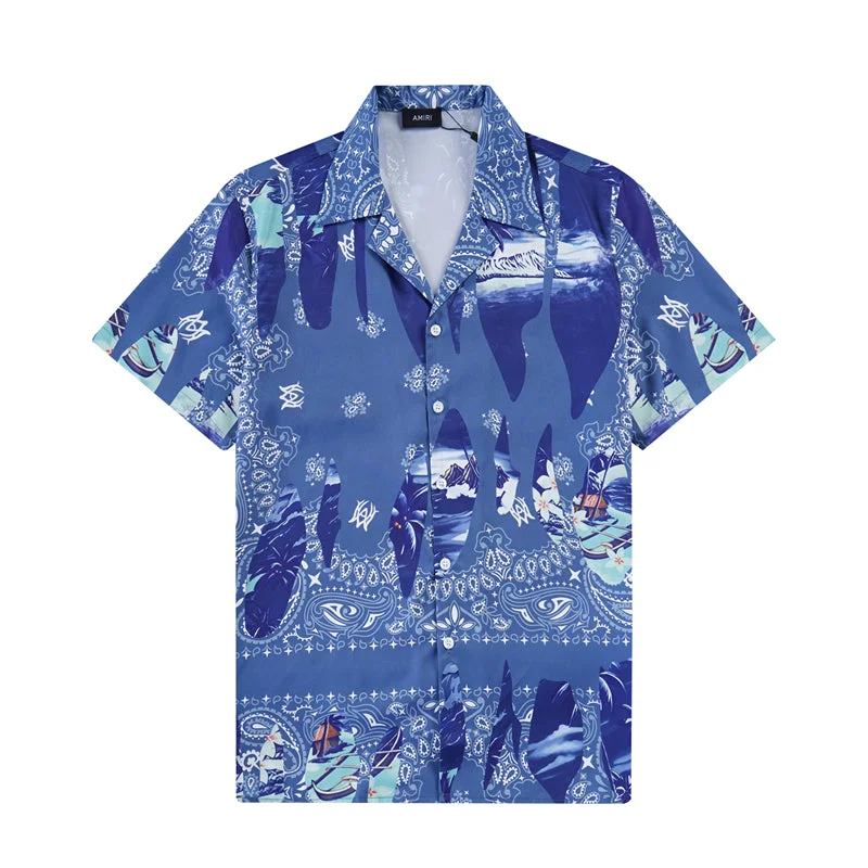 AMIRI 2023 new silk short-sleeved shirt