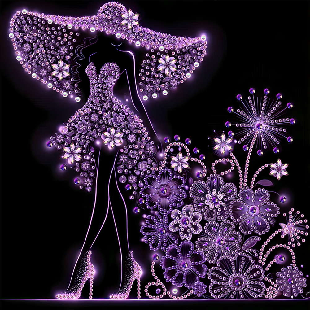 Elegant Lady 30*30cm(canvas) special shaped drill diamond painting