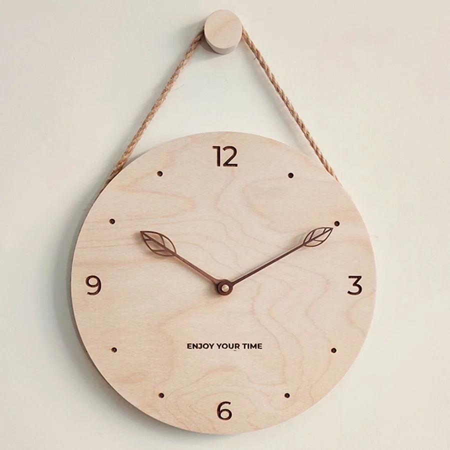 12 Inch Nordic Wooden Pendant Wall Clock for Living Room Creative Kitchen Hanging Clocks Wall Watch Home Furnishing Decoration