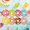 8pcs Cartoon DIY Diamond Painting Wooden Coasters Art Kits with Holder (Donut)
