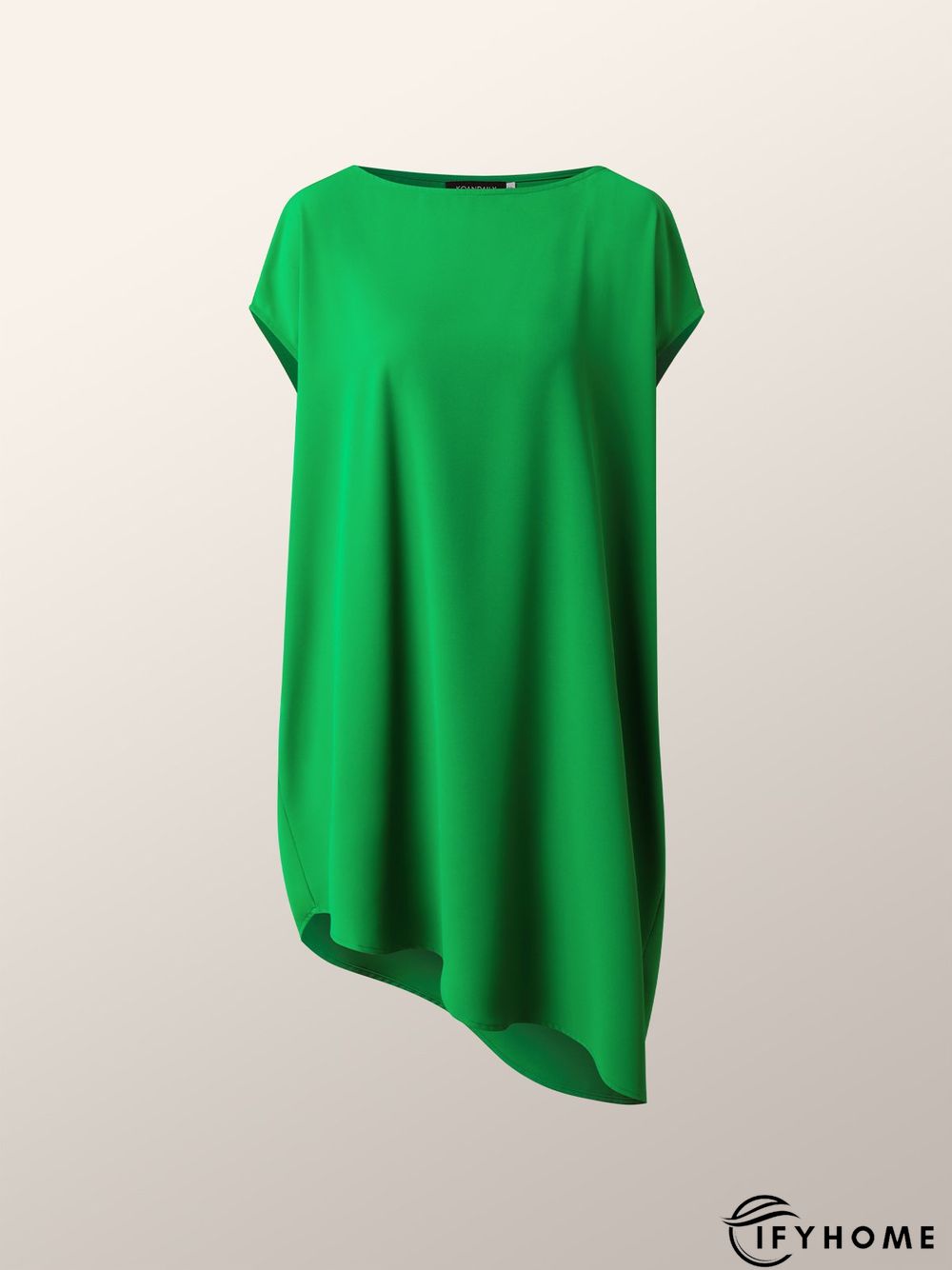 Simple Loosen Solid Cap Sleeve Knee Dress | IFYHOME