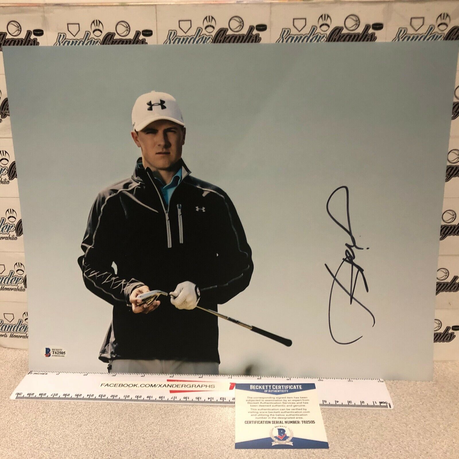 JORDAN SPIETH GOLF SIGNED AUTOGRAPHED 11X14 Photo Poster paintingGRAPH-BECKETT BAS COA MASTERS