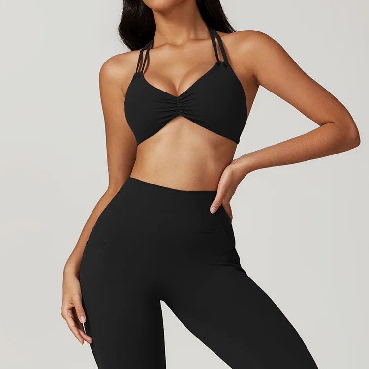 PASUXI Wholesale New Fashion Gym Fitness Sports Running Bra Shorts Quick Drying Yoga Fitness Wear Women Activewear Set huanwei