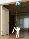 Interactive Cat Hanging Toys USB Charging Self-Play Pet Chase Toy Swing Feather Auto-Rebound Cat-Teasing Tool for Relieve Boredom Burn Energy