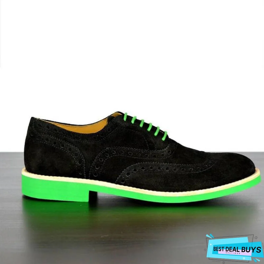 Men's Fashion Brogue Carved Suede Shoes