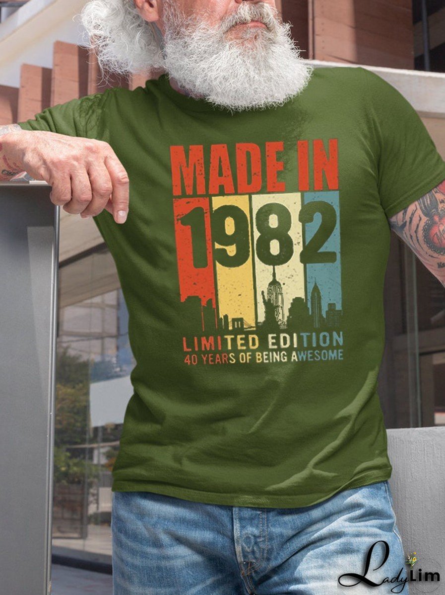 Men Made In 1982 Limited Edition 40years Of Being Awesome Classic T-shirt