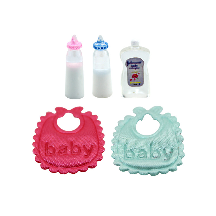 For 3' Mini Baby Doll Babeside Pacifier and Bottle 5 Piece Set pink