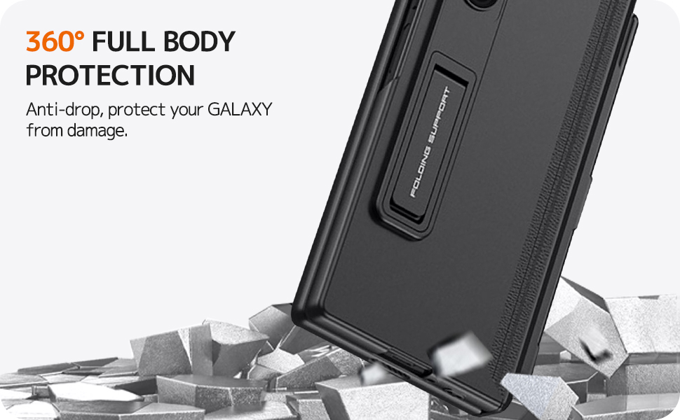 Samsung Galaxy Z Fold 6 Case with S Pen Holder &amp; Magnetic Hinge Protection