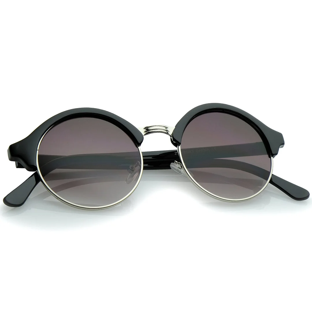 Classic Semi-Rimless Metal Nose Bridge P3 Round glasses 47mm