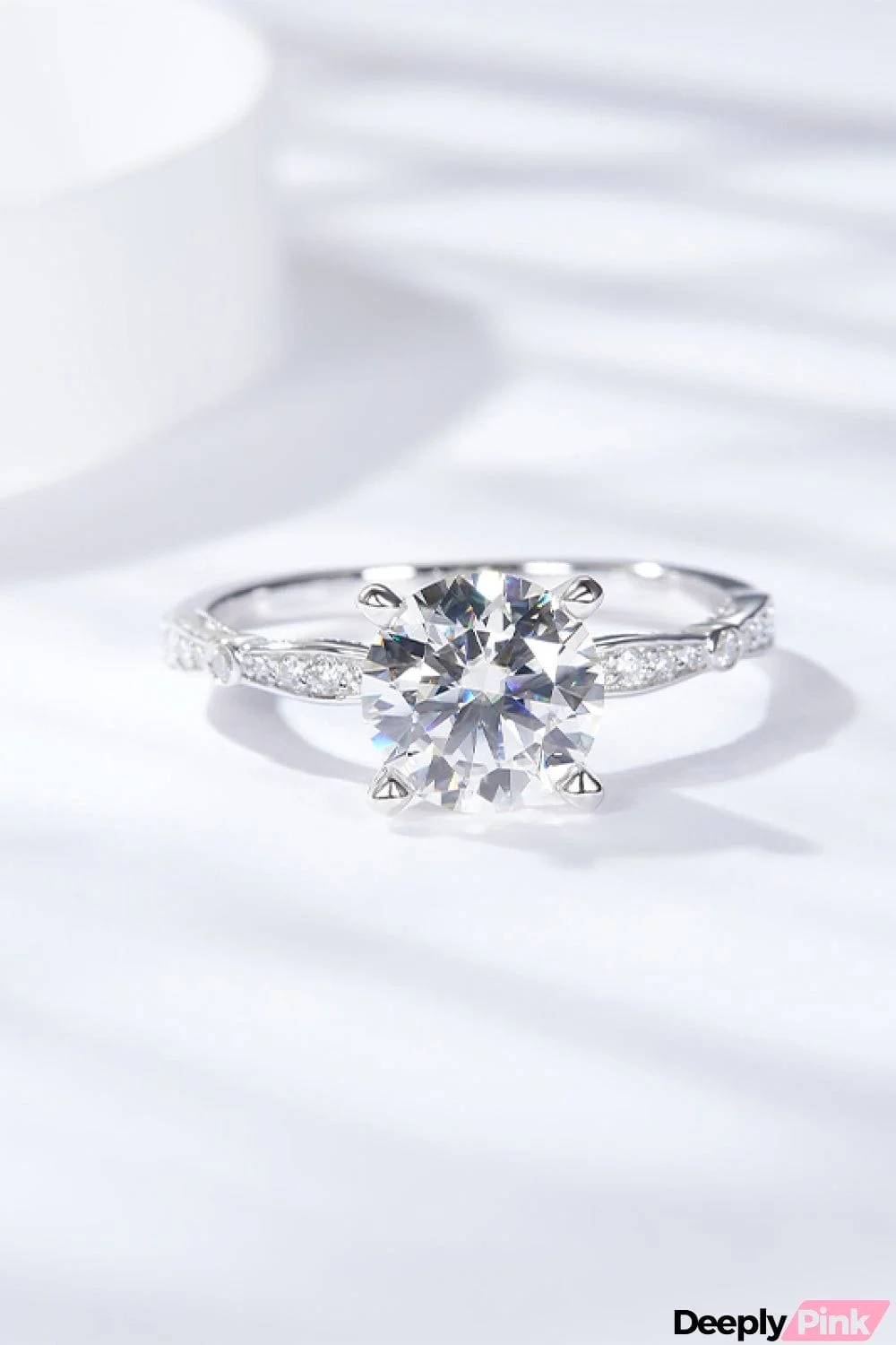 1.5 Carat Moissanite Side Stone Ring