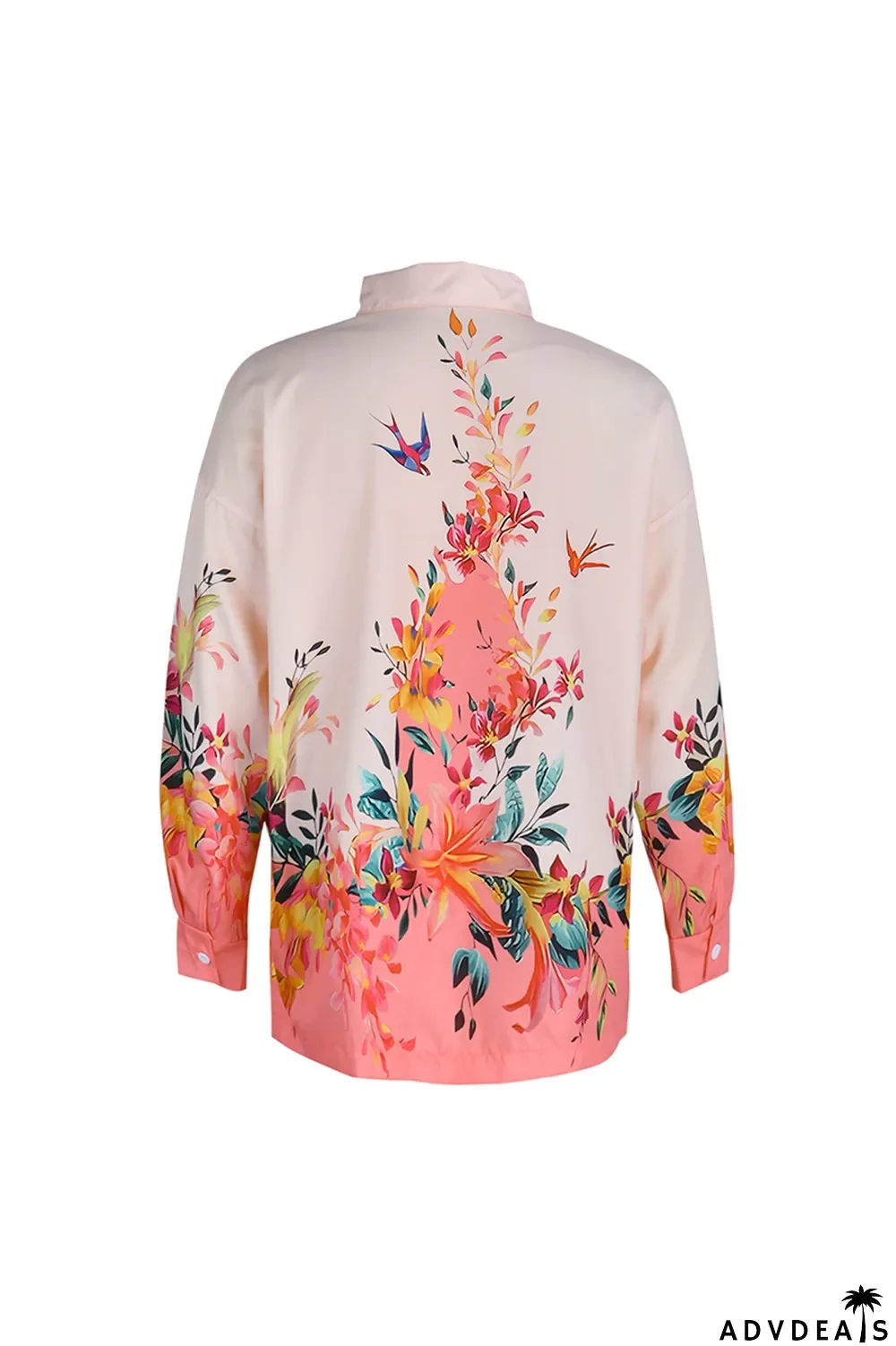 Pink Casual Print Solid Patchwork Turndown Collar Tops