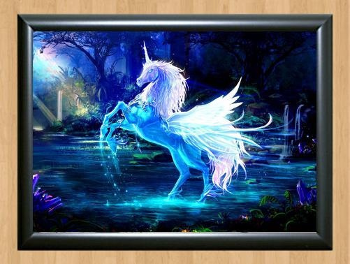 Beautiful Fantasy Unicorn Wall Deco Room Kid Art Photo Poster painting Print Poster Horse  2 A4 Size