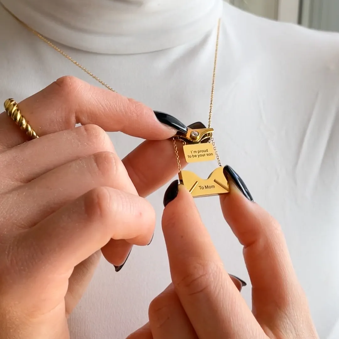 Envelope Necklace With Secret Message