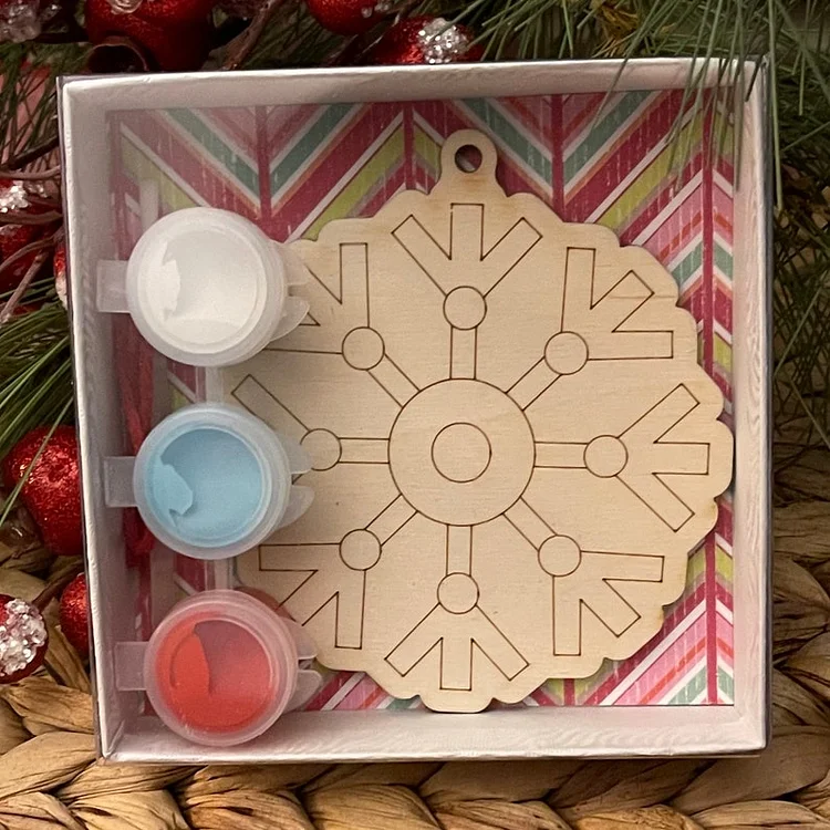 DIY Ornament Kit, Kids Ornament Kit, Paint Your Own Ornament, Snowflake Ornament
