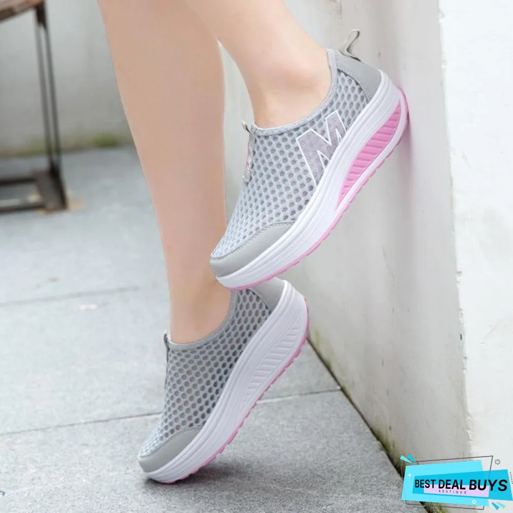 Women's Shoes Casual Breathable Sport Fashion Shoes Walking Flats Height Increasing Women Loafers