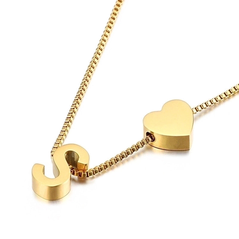 Titanium Steel 18K Gold Plated Korean Style Plating Letter Necklace