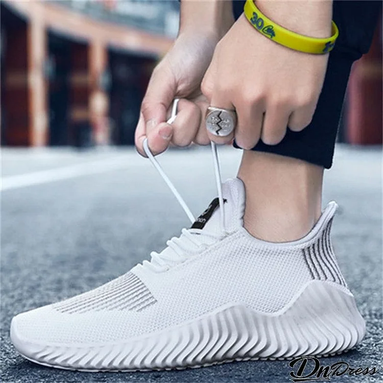 Large Size Casual Knit Athletic Sneakers for Men