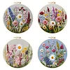 Flowers DIY Stamped Embroidery Kit with Embroidery Hoop Needlepoint Kit 30x30cm for Adults Beginners Craft Lovers Gift tapestrymarket