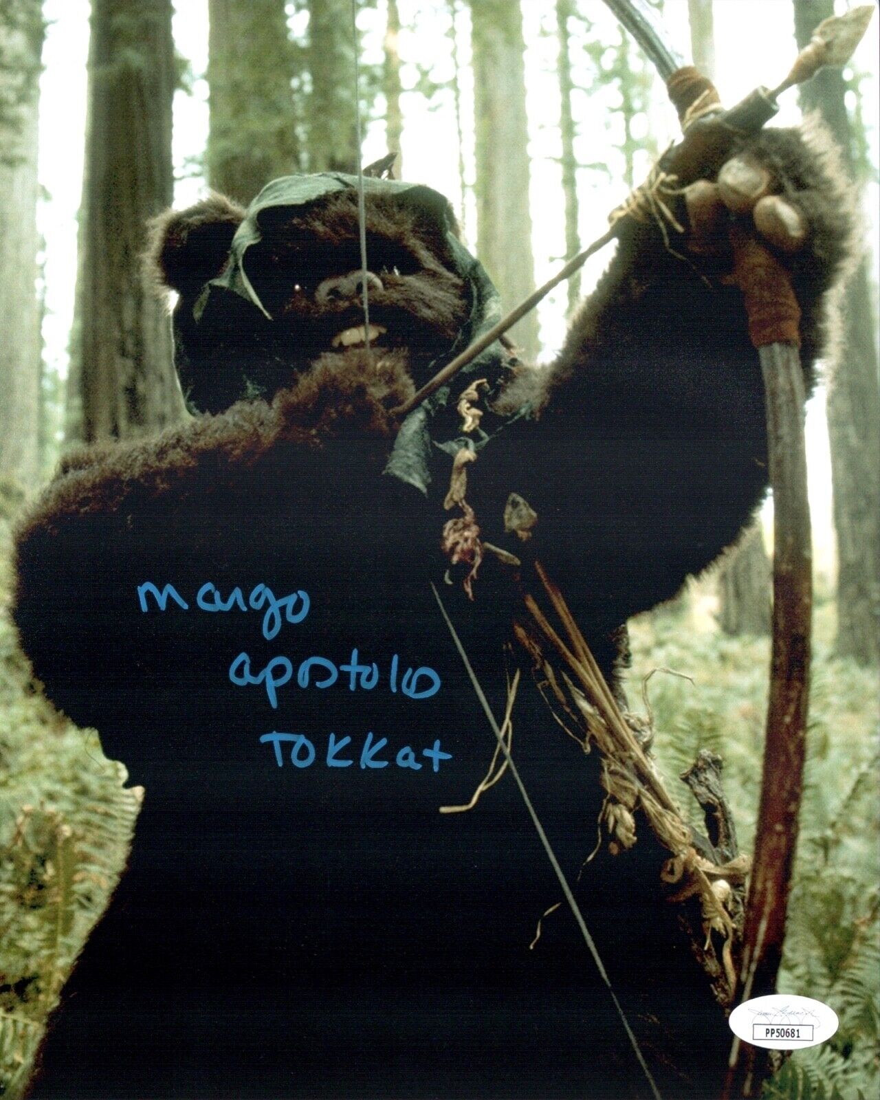 MARGO APOSTOLOS Signed 8x10 Star Wars TOKKAT EWOK Photo Poster painting Autograph JSA COA