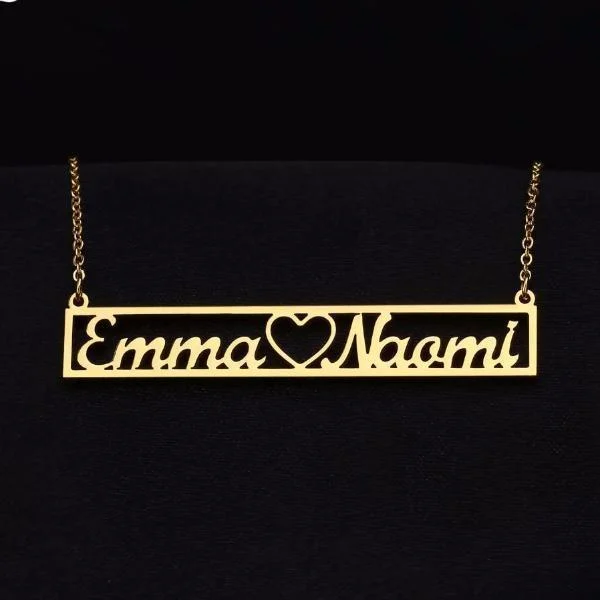 Hollow Name Bar Necklace