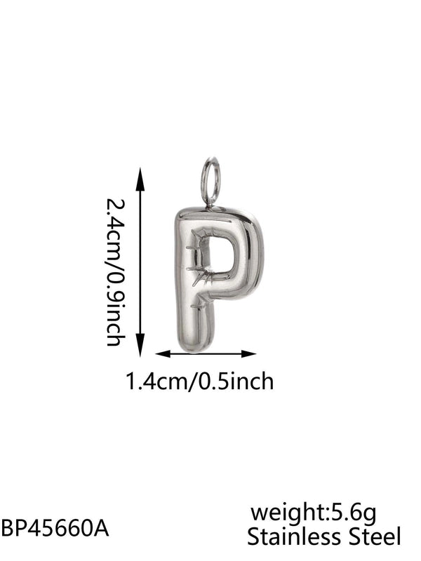 1 Piece 24mm 304 Stainless Steel Letter Pendant Chain