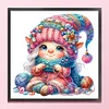 Gnome Knitting A Sweater-11CT Stamped Cross Stitch 45*45cm/17.72*17.72in