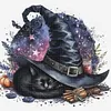 Witch Hat Cat-11CT Stamped Cross Stitch 40*40cm tapestrymarket