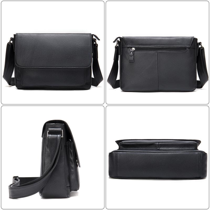 Simple Style Business Leather Messenger Bag
