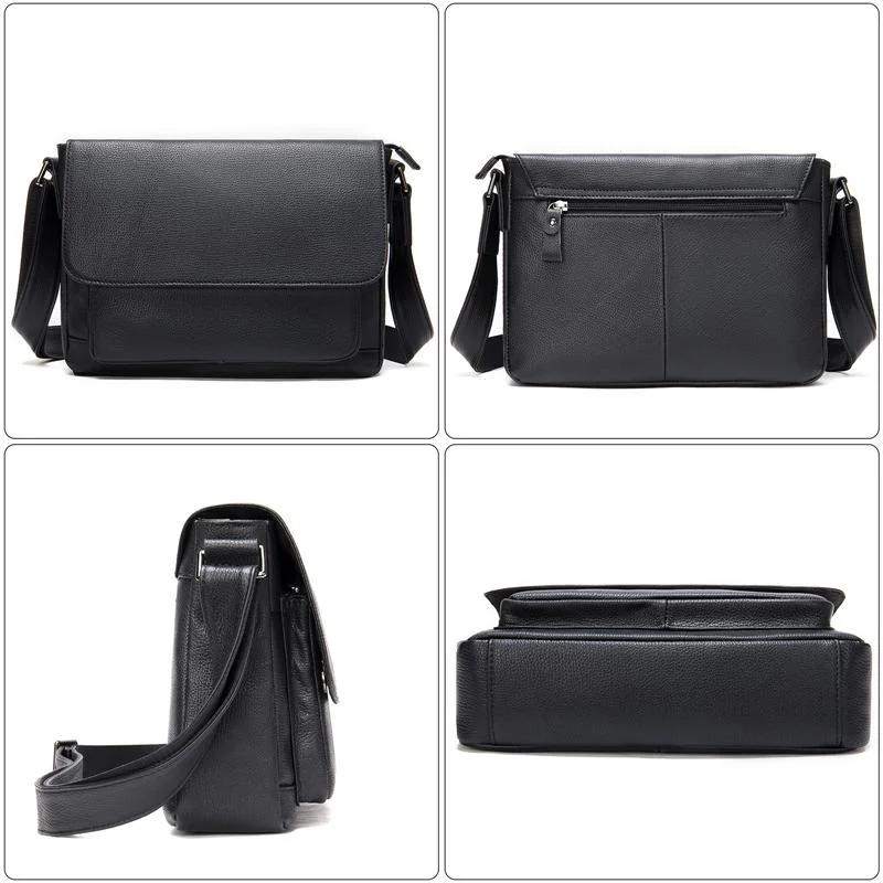 Simple Style Business Leather Messenger Bag