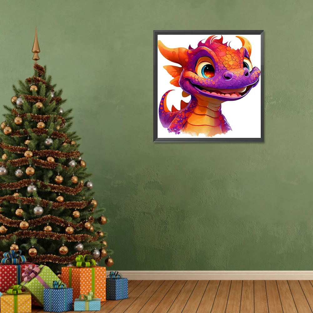 Full Round Diamond Painting 30*30cm - Little Dragon