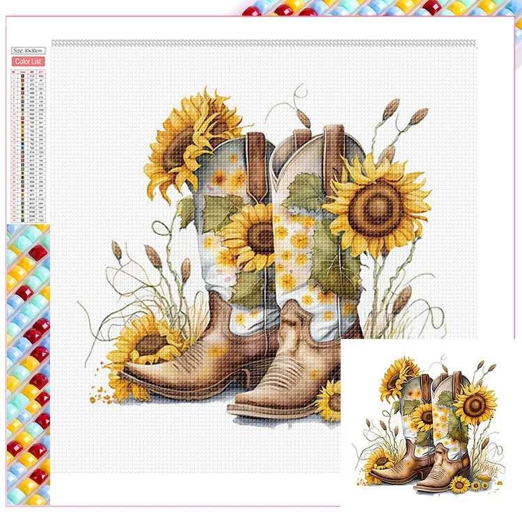 Boots 30*30CM (Canvas) Full Square Drill Diamond Painting gbfke