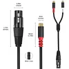 3 Pin XLR Female To RCA Female Y Splitter Audio Interconnect Cable Unbalanced Micrphone Cable Adapter Cable for Speaker & Mic