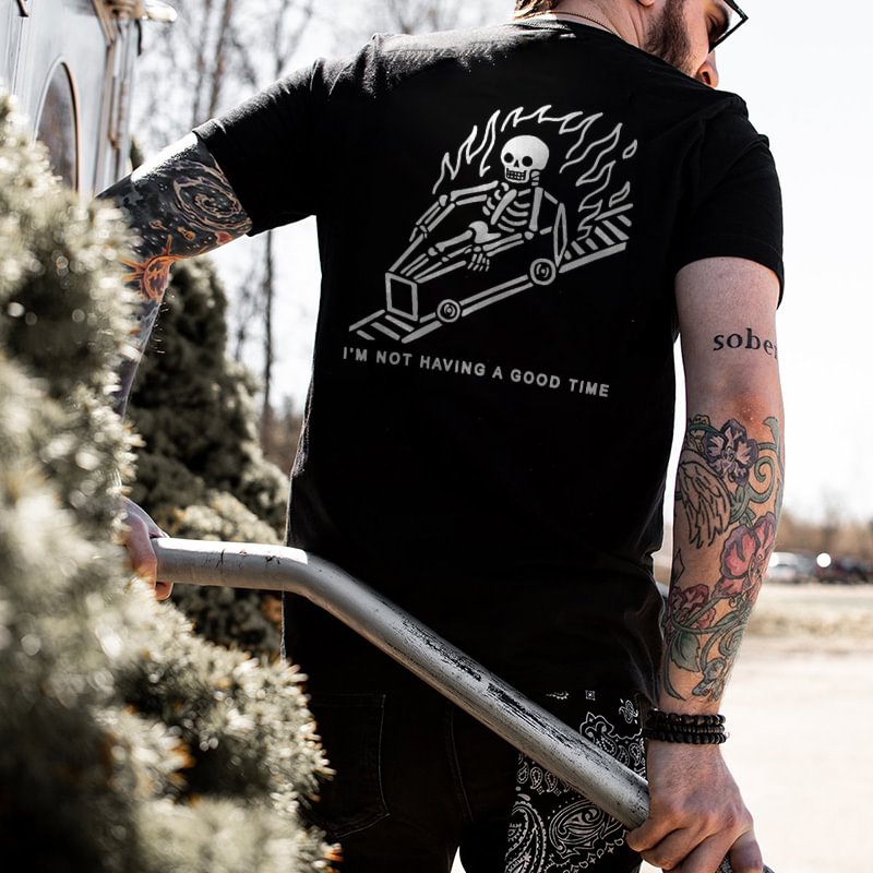 I'm Not Having A Good Time Skeleton Printed Fashion T-shirt -  