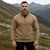 Men's Fleece-Lined Heavyweight Loose Fit Outdoor Warm Stand Collar Logo Casual Sports Sweatshirt by Inlyline