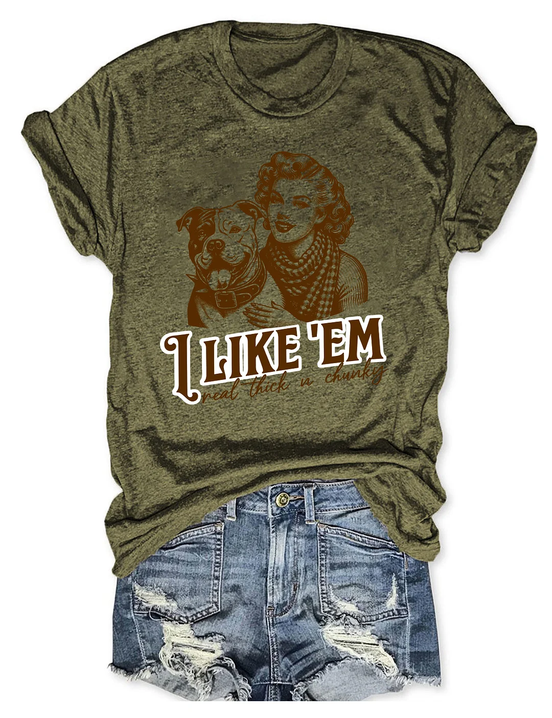 I Like’Em Real Thick And Chunky Pitbull T-shirt