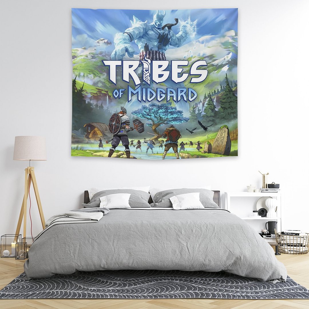 Tribes of Midgard Tapestry Wall Hanging Background Fabric Painting Tapestry Bedroom Living Room Decoration
