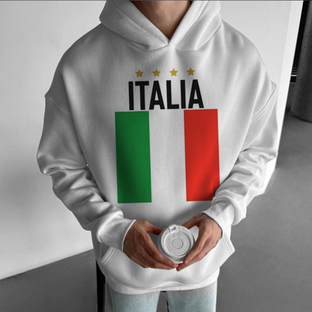 Unisex Italian Print Casual Sweatshirt