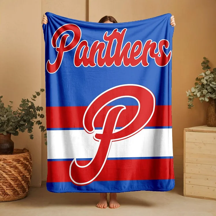 Custom Team Blanket, School Sport Team Logo Personalized Blanket, College Dorm Fleece, Personal Team Gift, Senior Night Graduation Gift