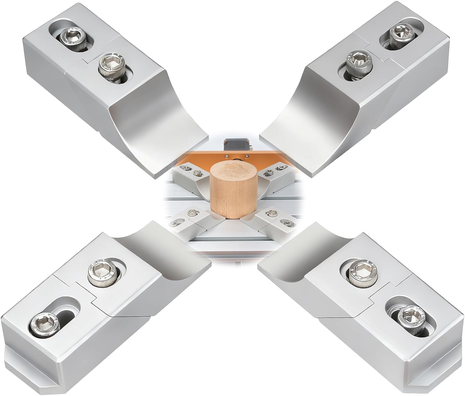 Aluminum Side Clamp Vise, 4-Pack Low-Profile Lateral Clamping Set for Milling and CNC Machines, High-Strength Alloy with Up to 60kN
