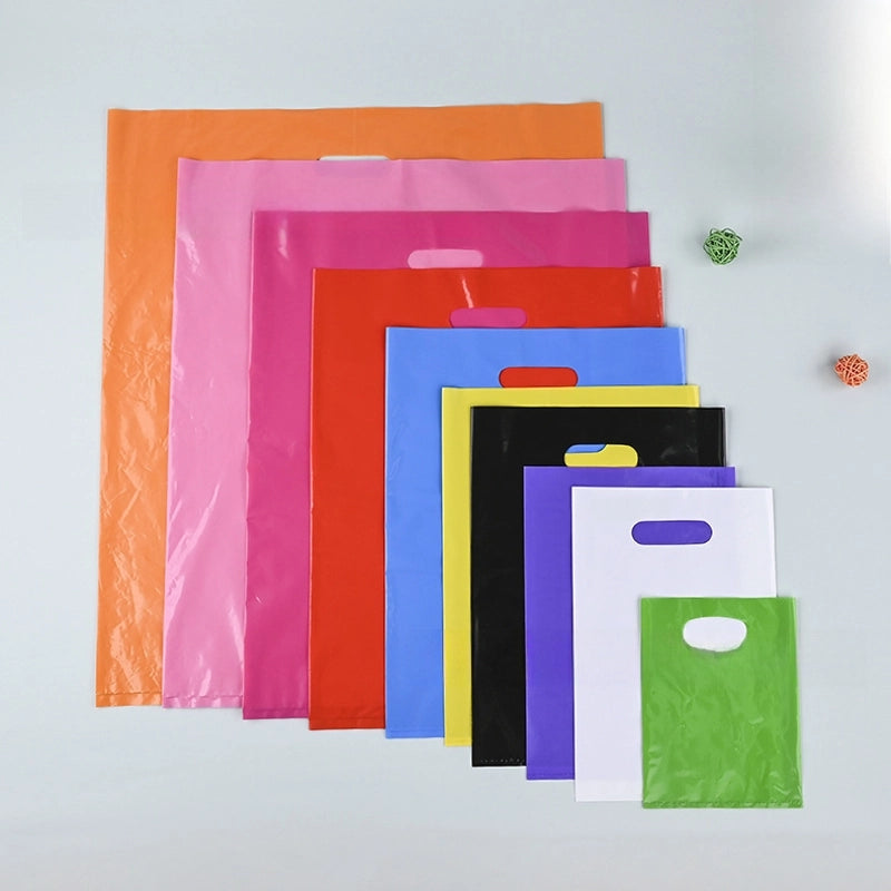 Factory Pe Flat Clothing Store Bag Advertising Bag Gift Plastic Four-finger Portable Packaging Bag Printable Logo