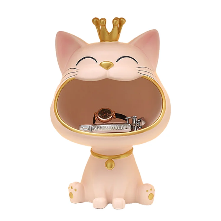 【Ornament】Home Decor Resin Ornaments-Creative Big Mouth Cat Key Storage gbfke