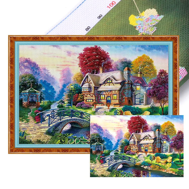 『Mona Lisa』Dreamy Cottage - 11CT Stamped Silk Cross Stitch(120*79cm)
