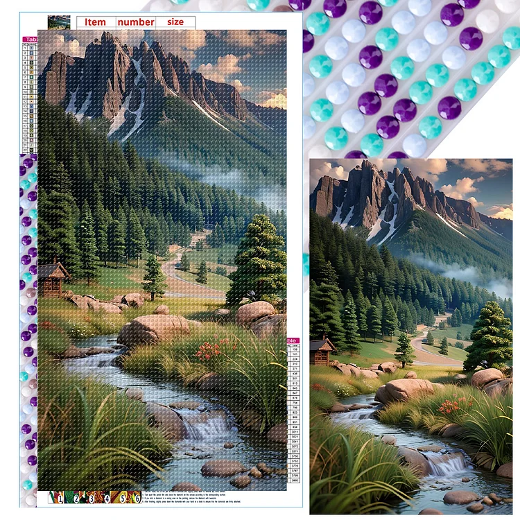Full Round Diamond Painting - Mountains And Fields 40*70CM